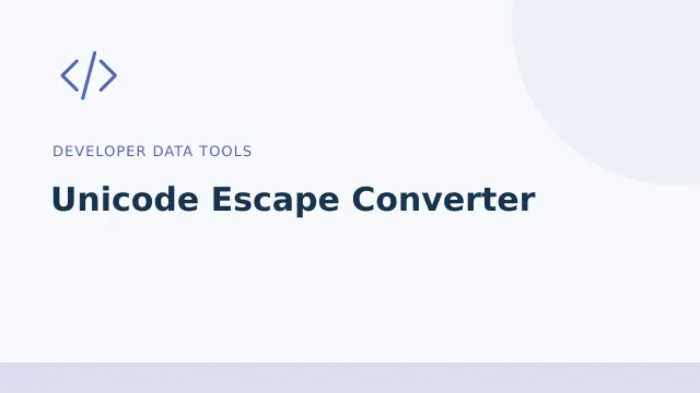 Unicode Escape Converter — Developer data tools tool illustration