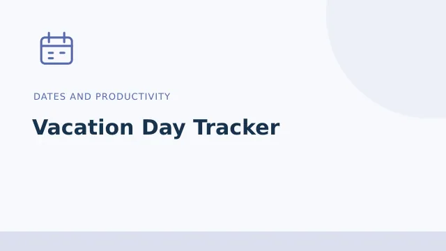 Vacation Day Tracker — Dates and productivity tool illustration
