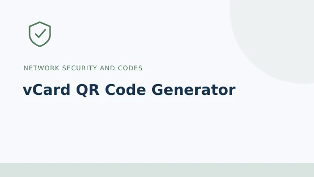 vCard QR Code Generator — Network security and codes tool illustration
