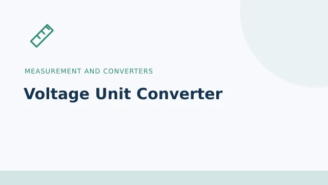 Voltage Unit Converter — Measurement and converters tool illustration