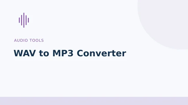 WAV to MP3 Converter — Audio tools tool illustration