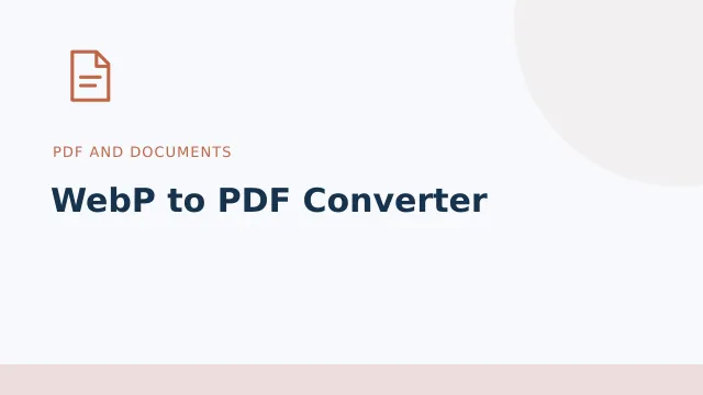 WebP to PDF Converter — PDF and documents tool illustration
