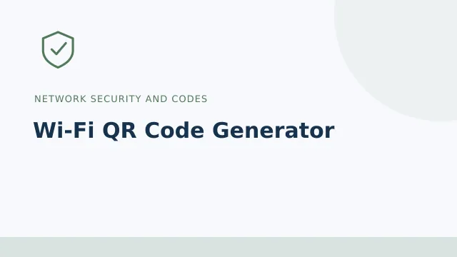 Wi-Fi QR Code Generator — Network security and codes tool illustration
