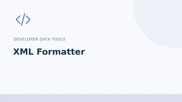XML Formatter — Developer data tools tool illustration