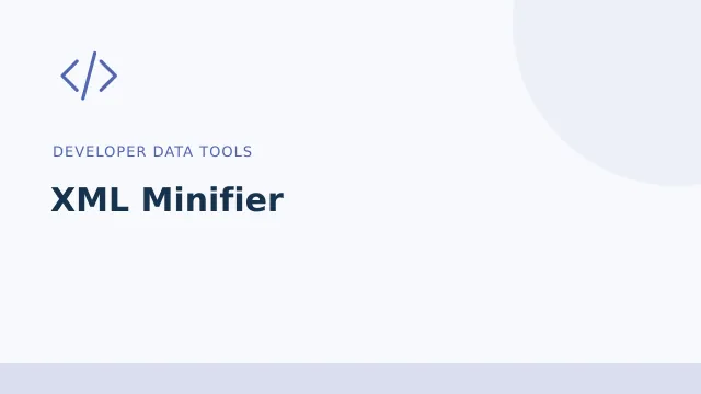 XML Minifier — Developer data tools tool illustration