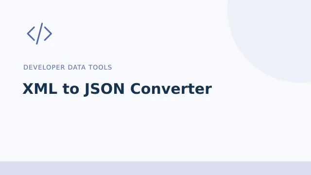 XML to JSON Converter — Developer data tools tool illustration