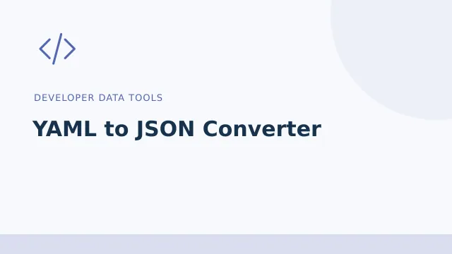 YAML to JSON Converter — Developer data tools tool illustration